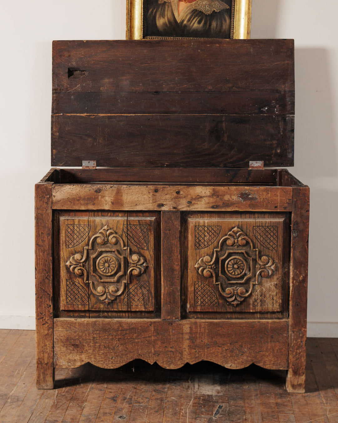 19th. c Carved Chest
