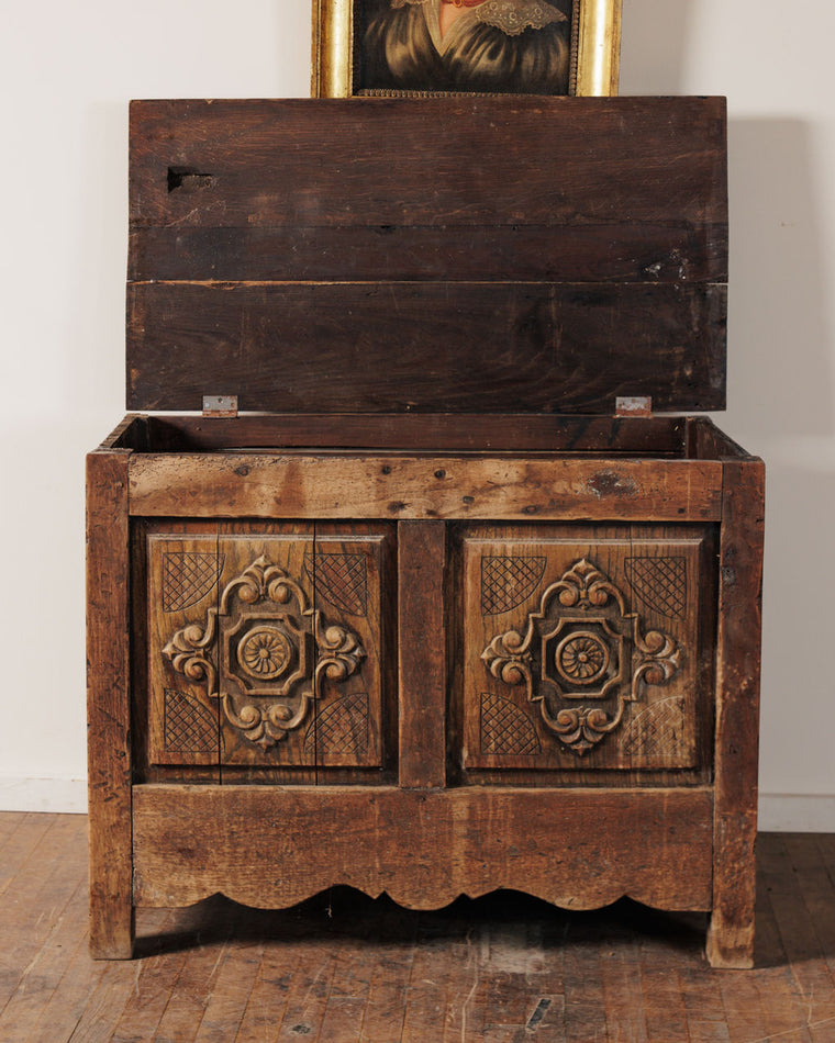 19th. c Carved Chest
