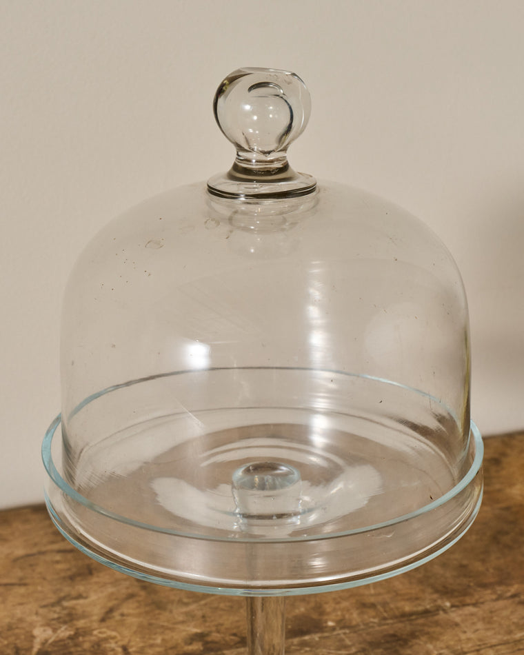 Vintage Glass Pedestal Set