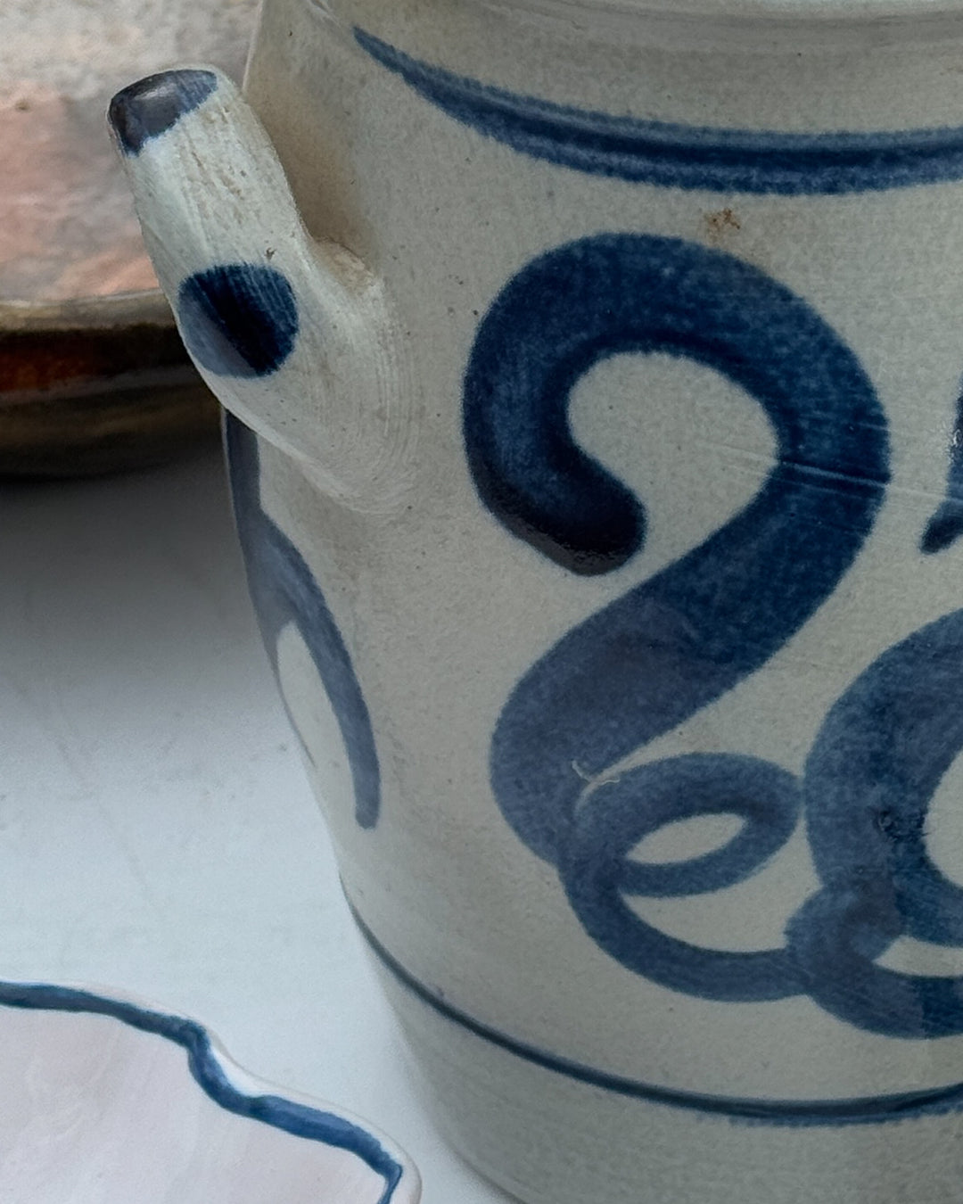Vintage Blue and White Pot