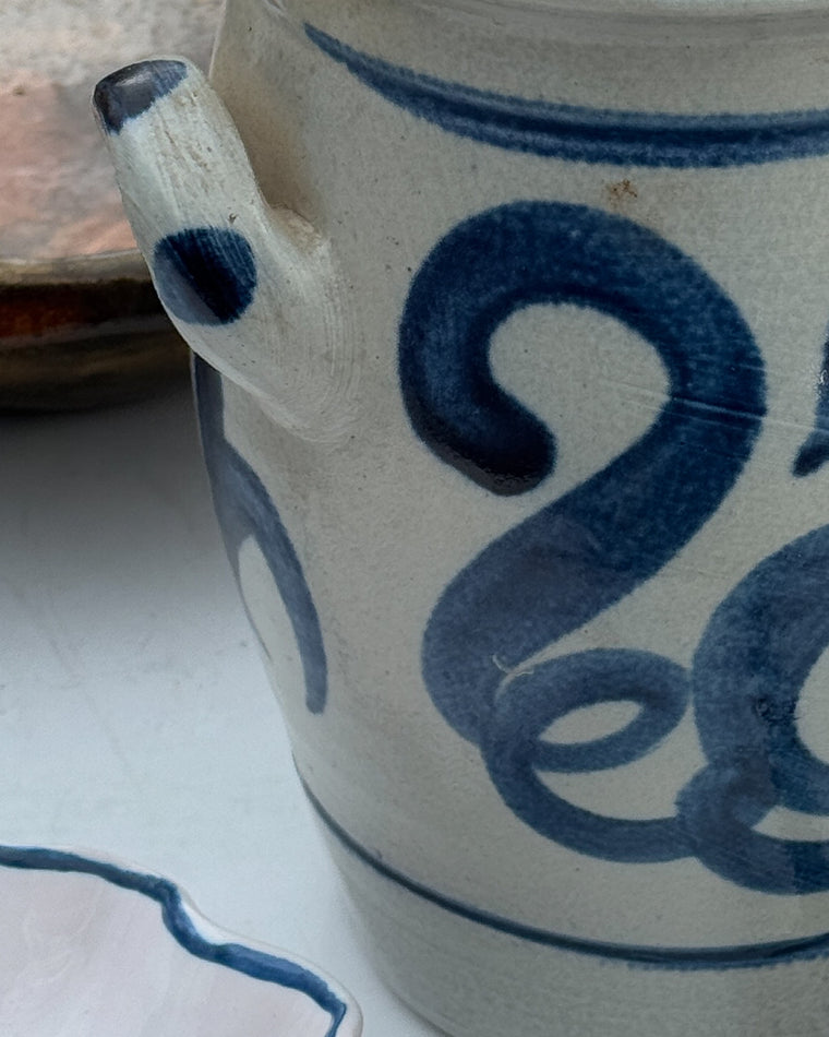 Vintage Blue and White Pot