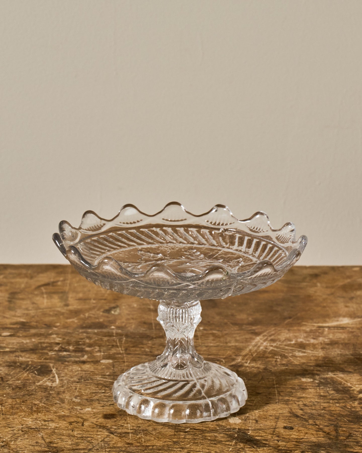 Vintage Glass Pedestal Dish - I