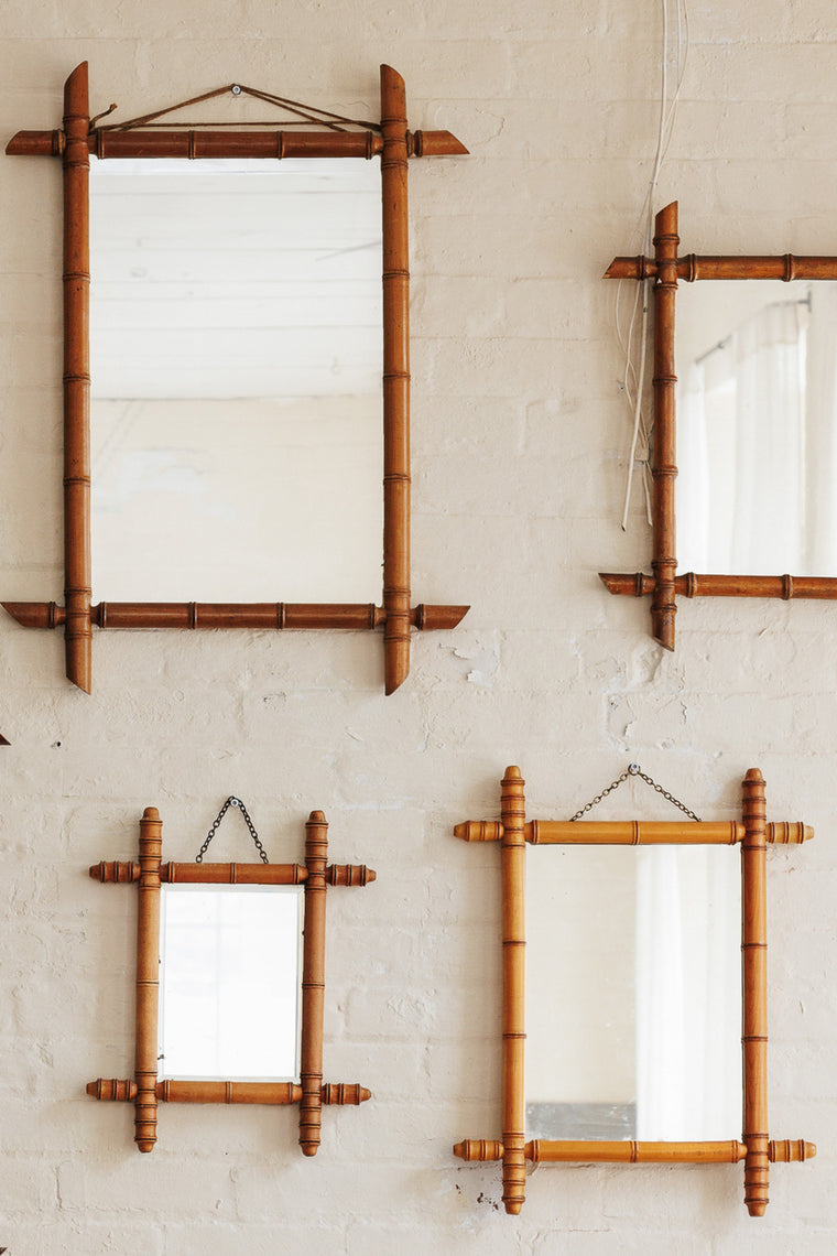 Faux Bamboo Mirror - Vertical
