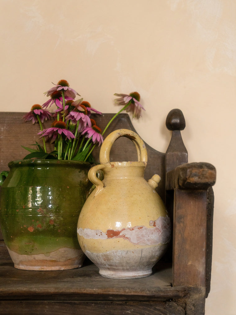 Antique French Green Confit Pot