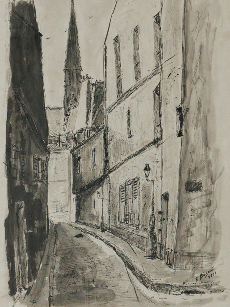 Streets of Paris - Ink Painting