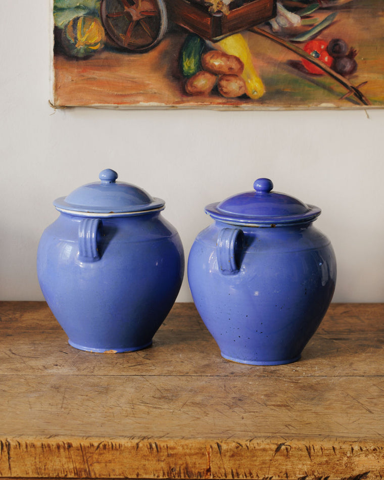 Blue Tolosane Pot with Lid
