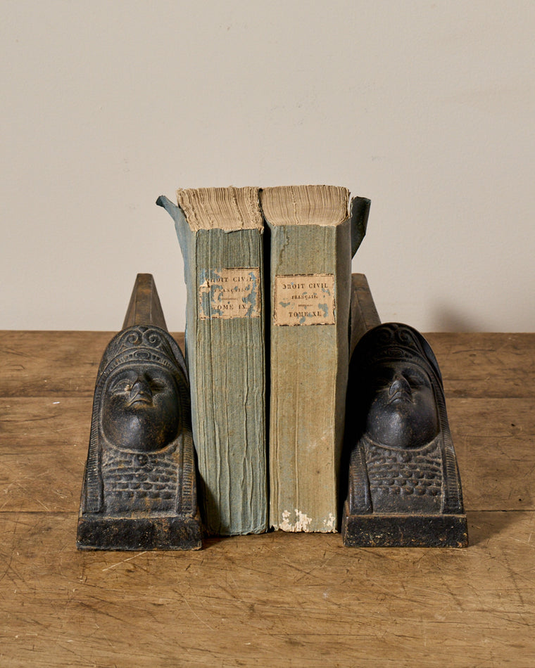 Fireplace Cast Iron Bookends - The King