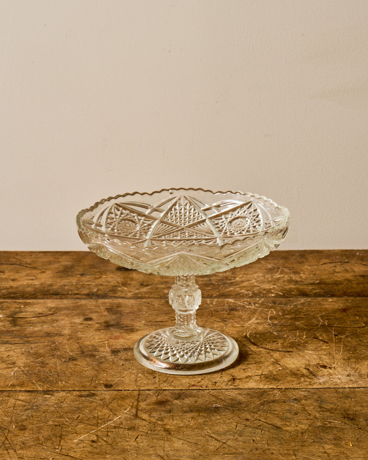 Vintage Glass Pedestal Dish - I