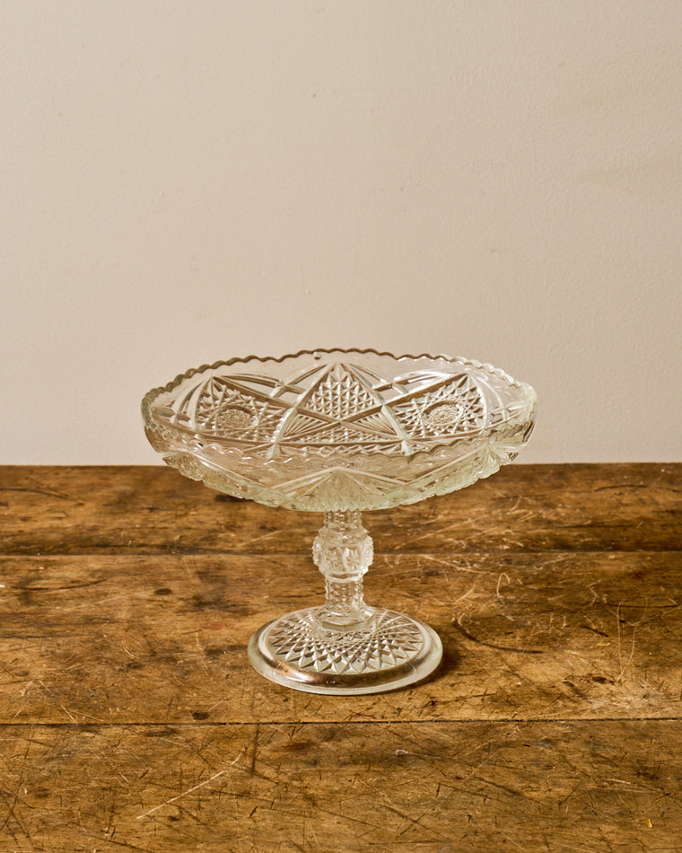 Vintage Glass Pedestal Dish - I