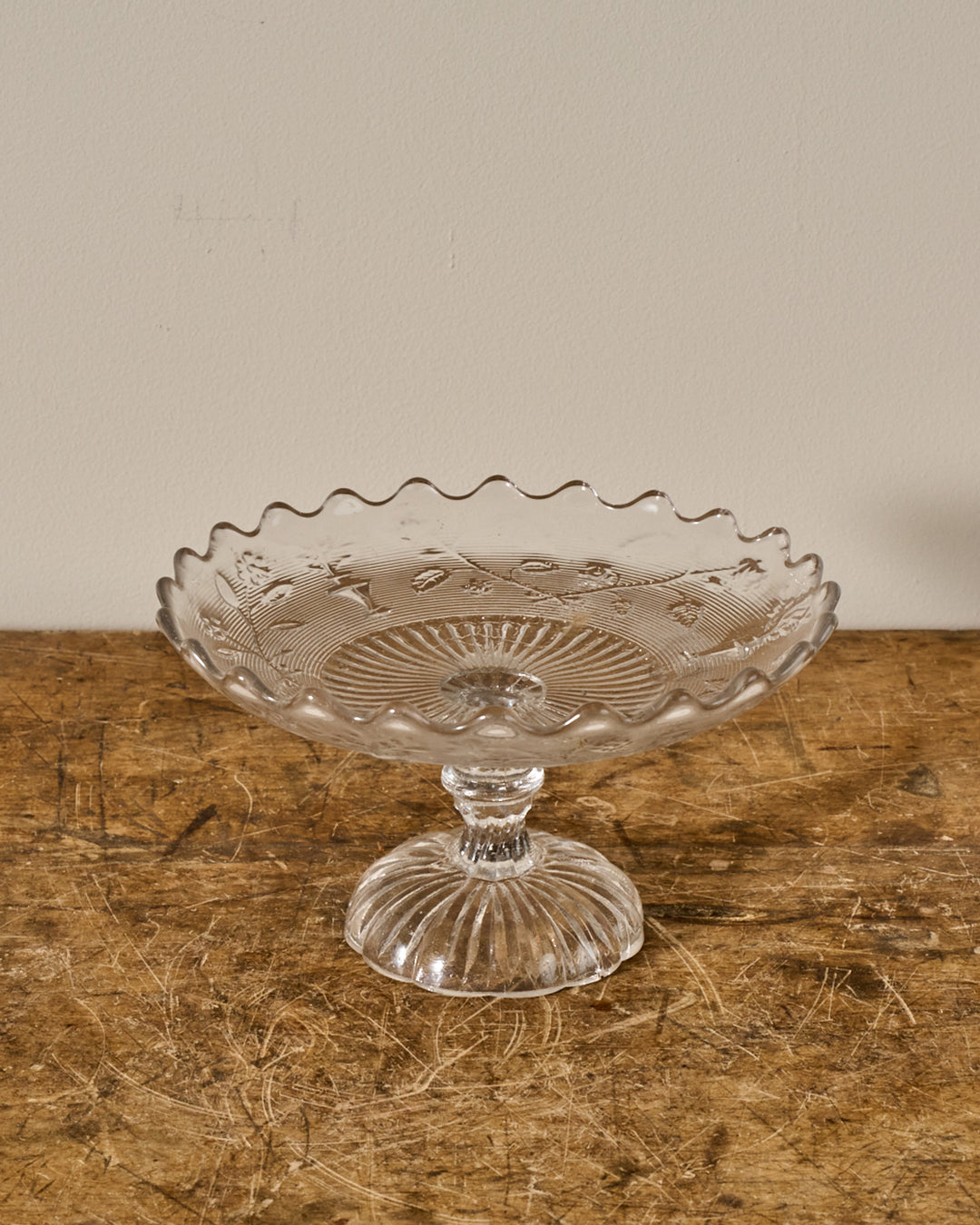 Vintage Glass Pedestal Dish - III