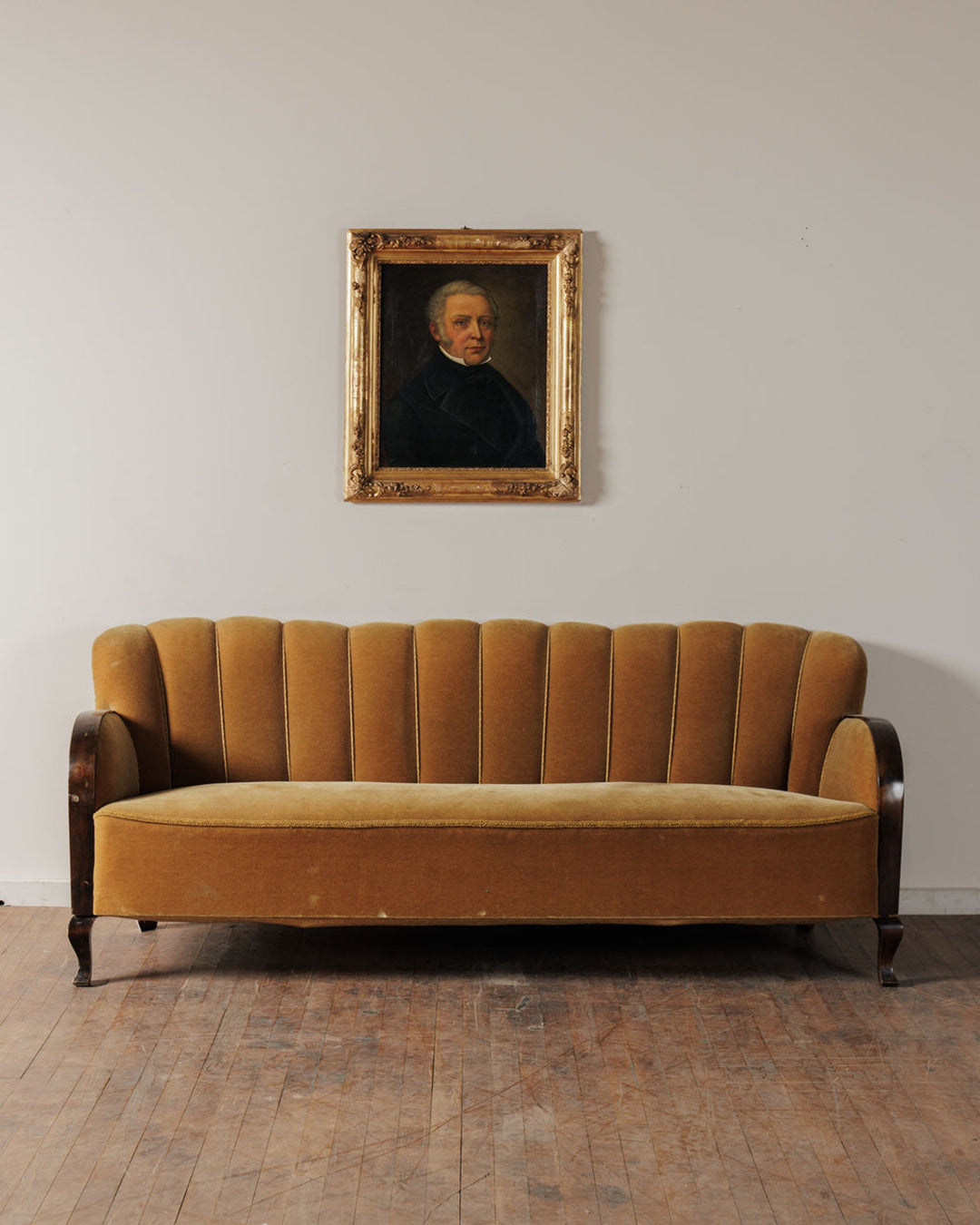 Danish Mohair Chanel Back Sofa