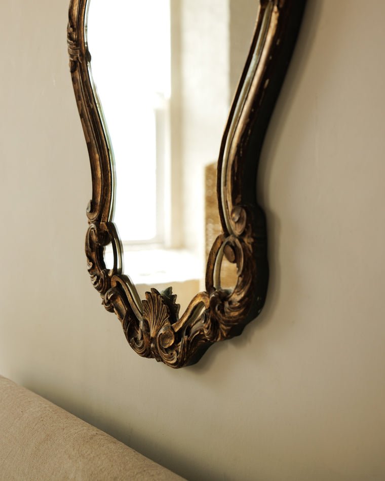 19th c. Large Shell Gilt Mirror
