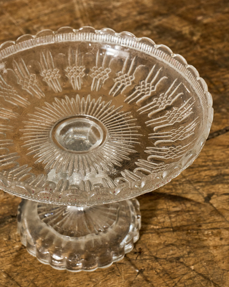 Vintage Glass Pedestal Dish - II