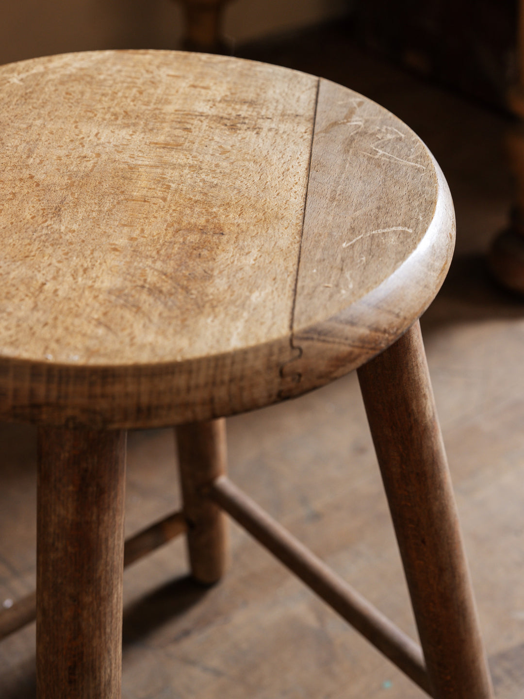 Round Wood Stool