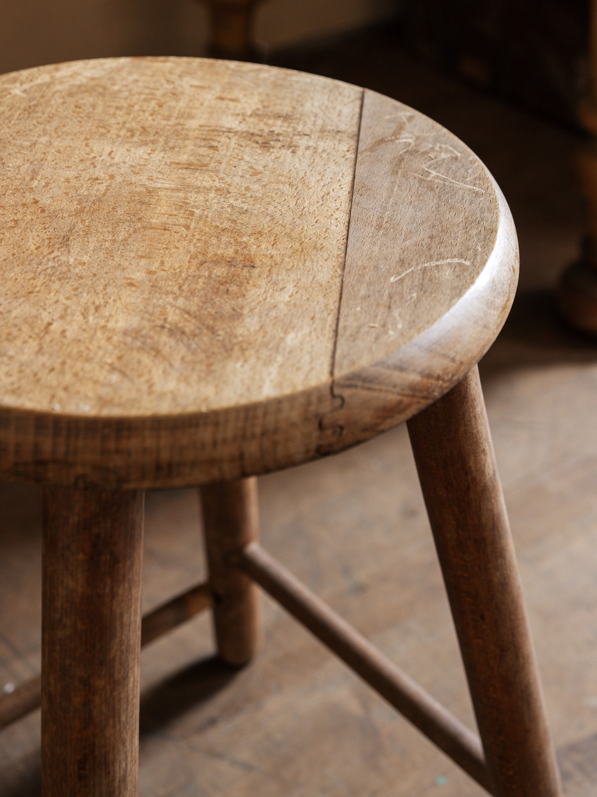 Round Wood Stool