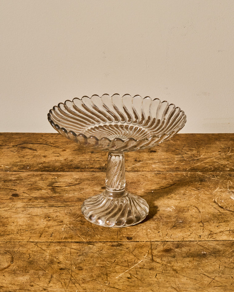 Vintage Glass Pedestal Dish