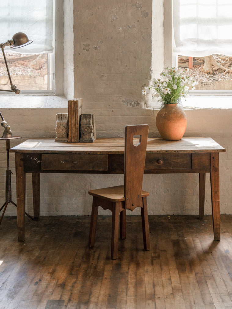 Cevennes Farm Table with Drawers