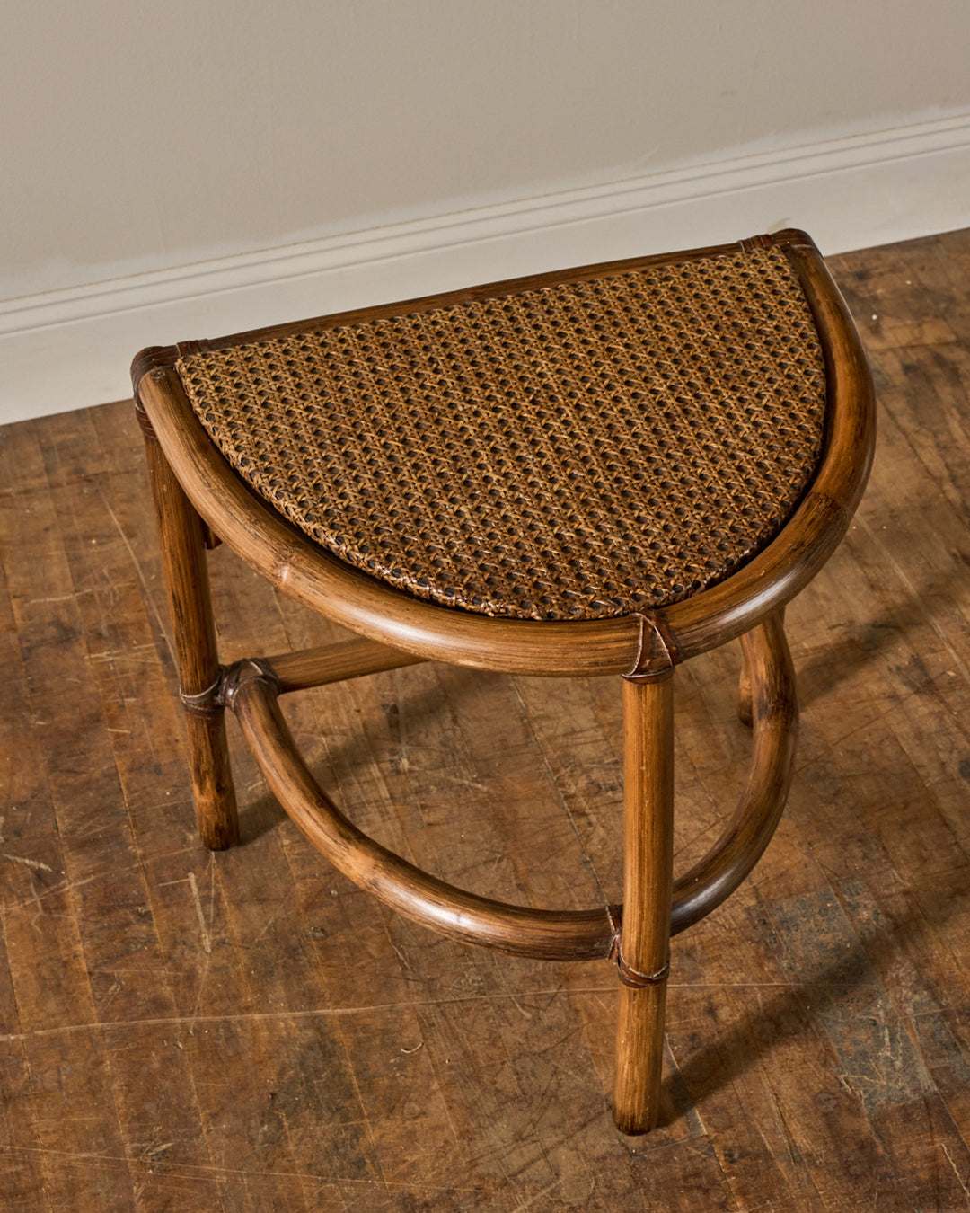 French Wicker Side Stool