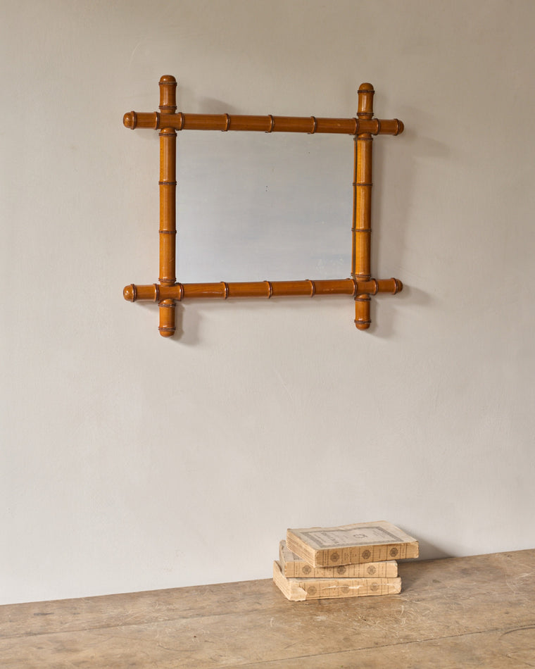 Horizontal Faux Bamboo Mirror