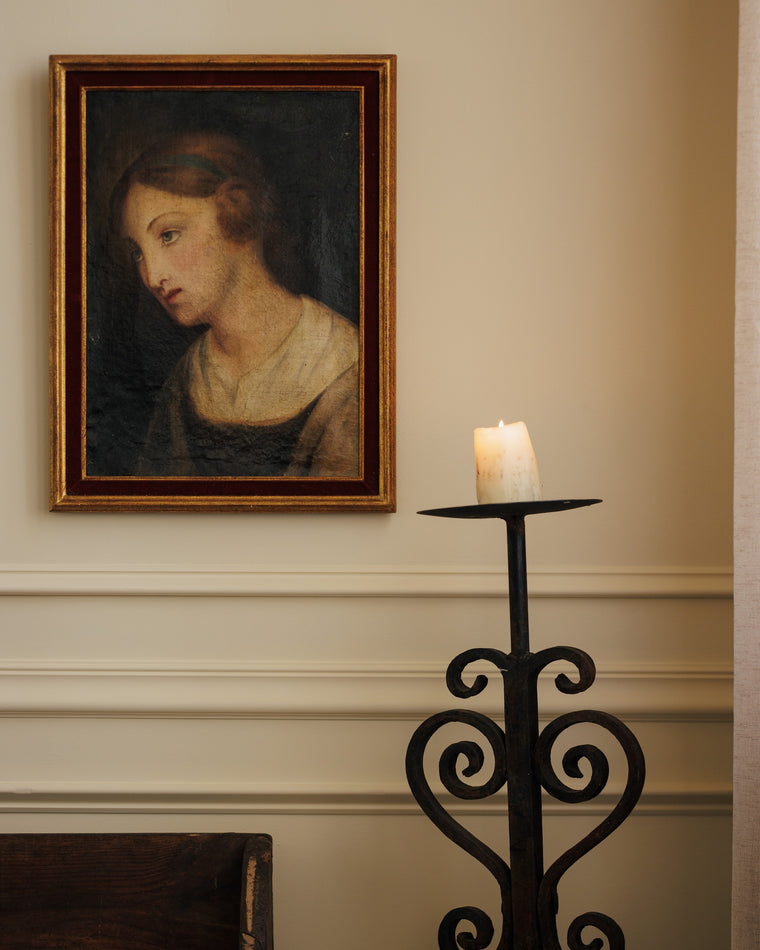 18th c. Damsel Oil Artwork