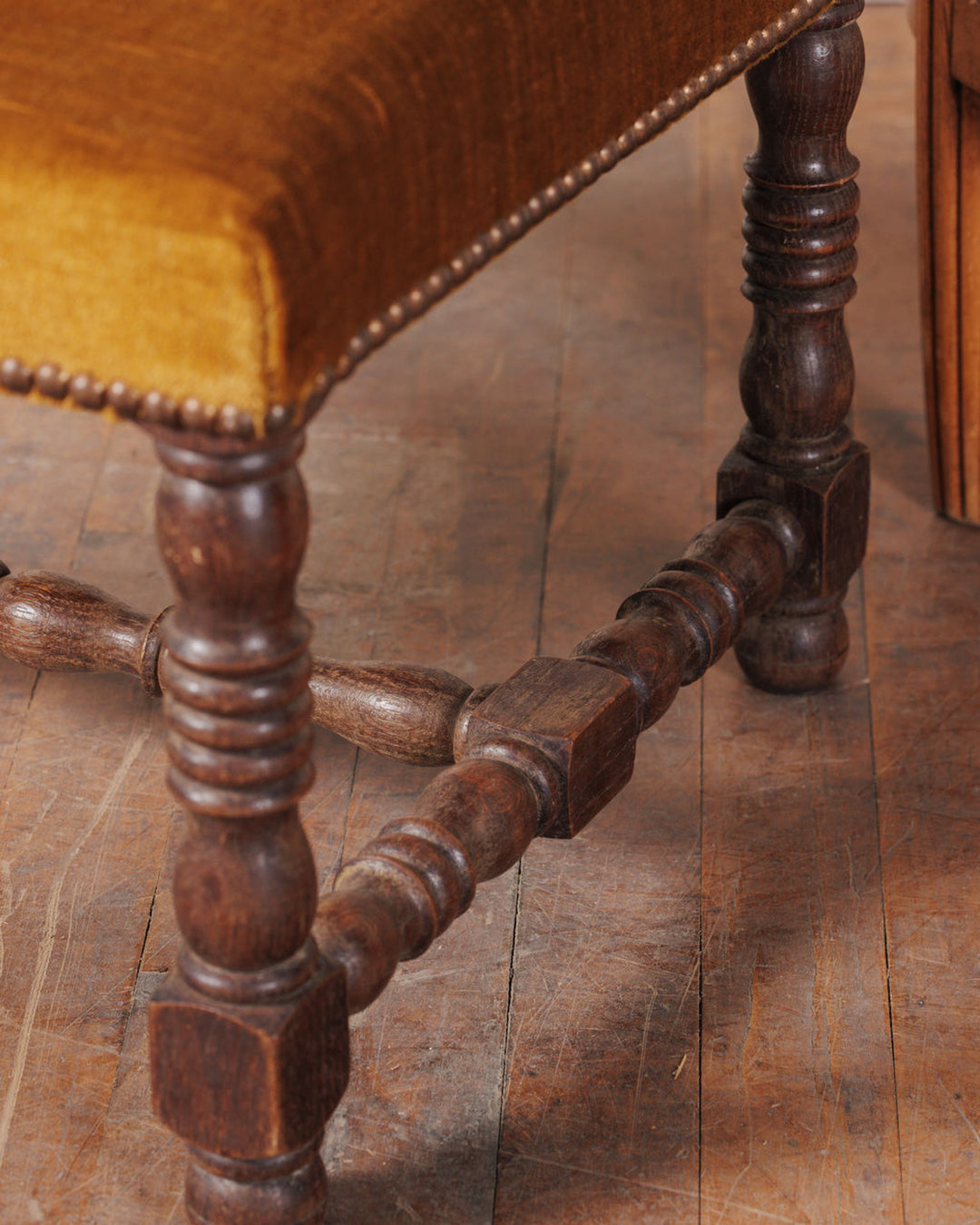 Mustard Velvet Foot Stool