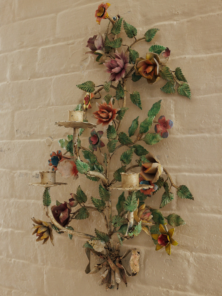 Italian Flower Candle Sconce