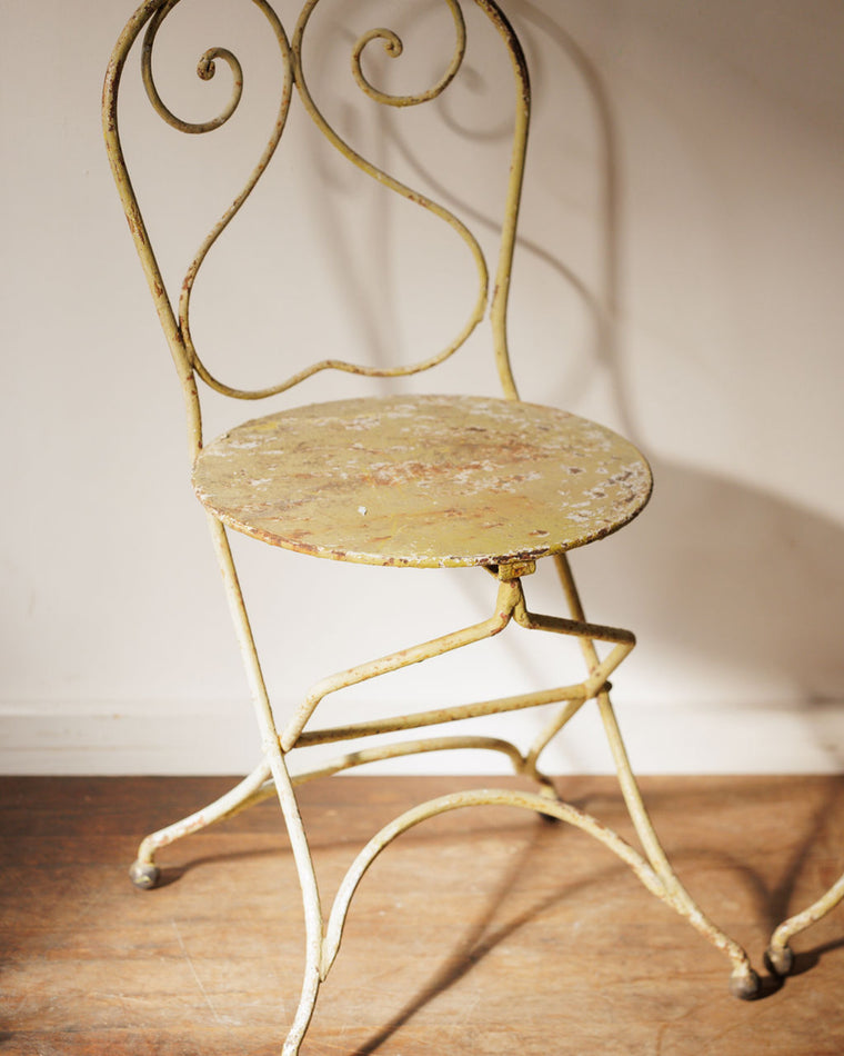Folding French Green Garden Chair (Set of 2)
