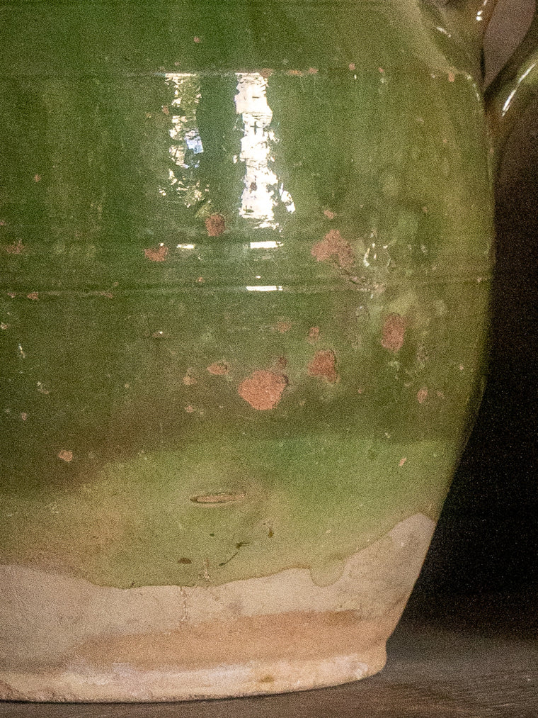 Antique French Green Confit Pot