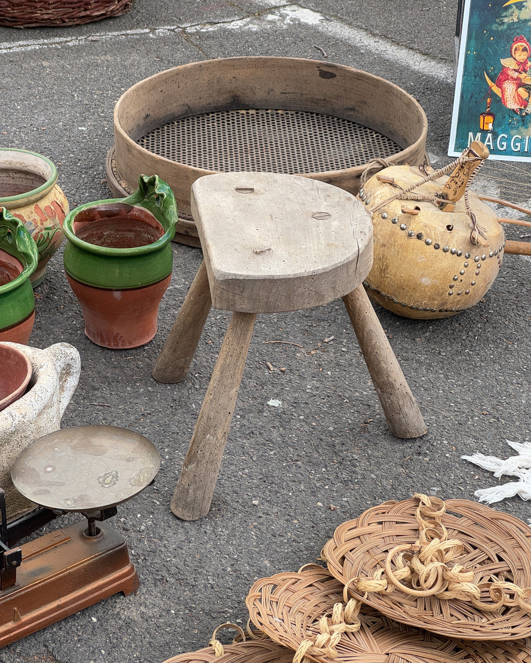 Demi Lune Farm Stool
