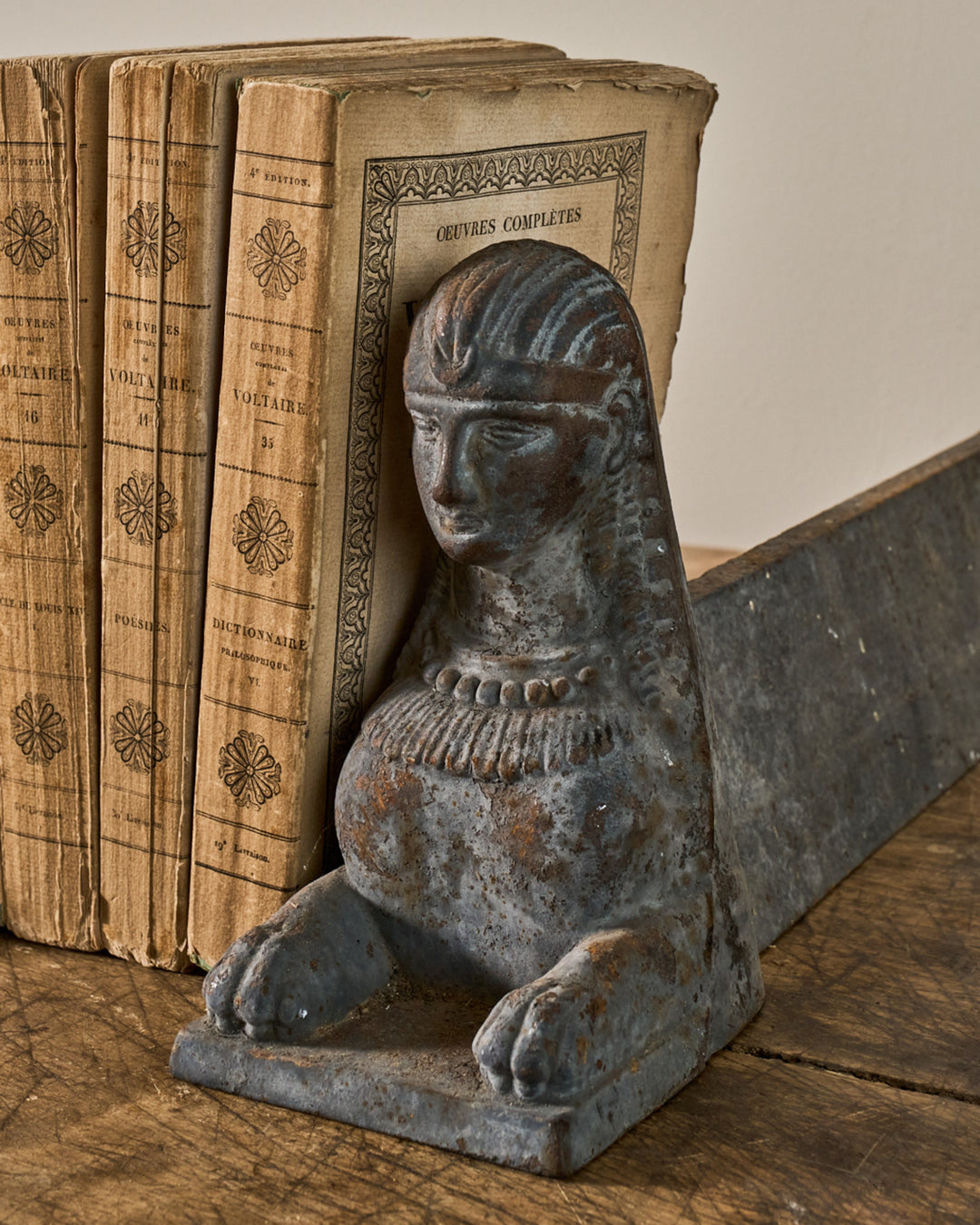 Sphinx Fireplace Cast Iron Bookends