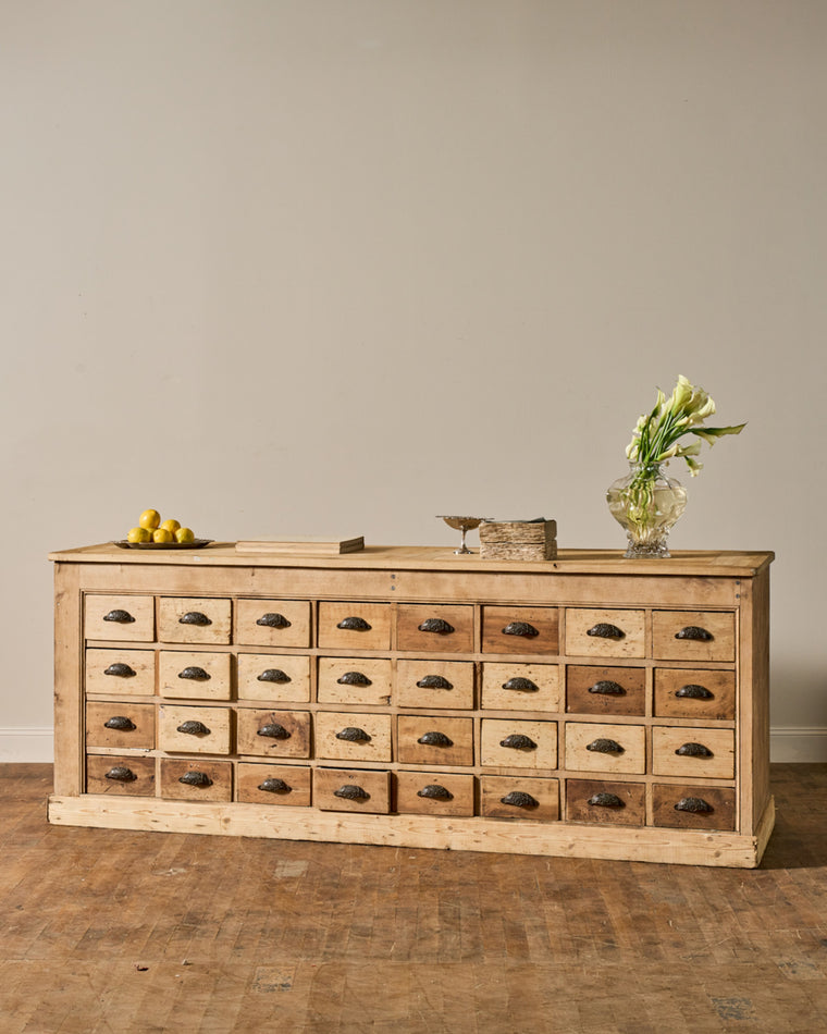 64 Drawer Antique Apothecary Counter