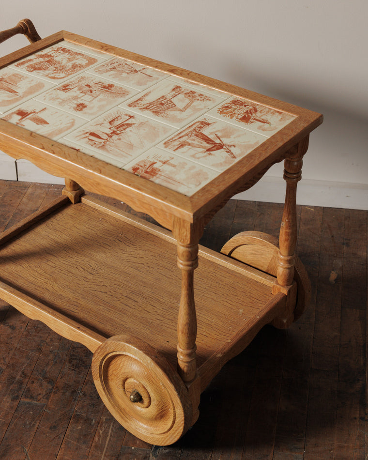 Delft Tile Bar Cart