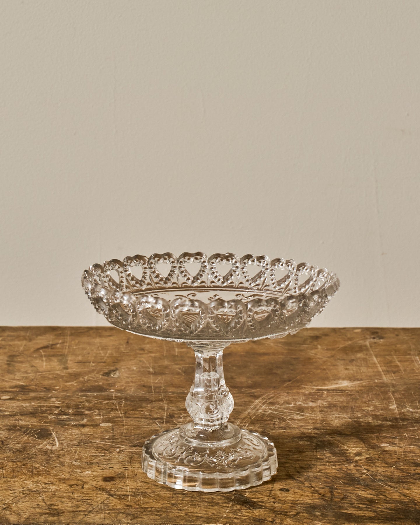 Vintage Glass Pedestal Dish