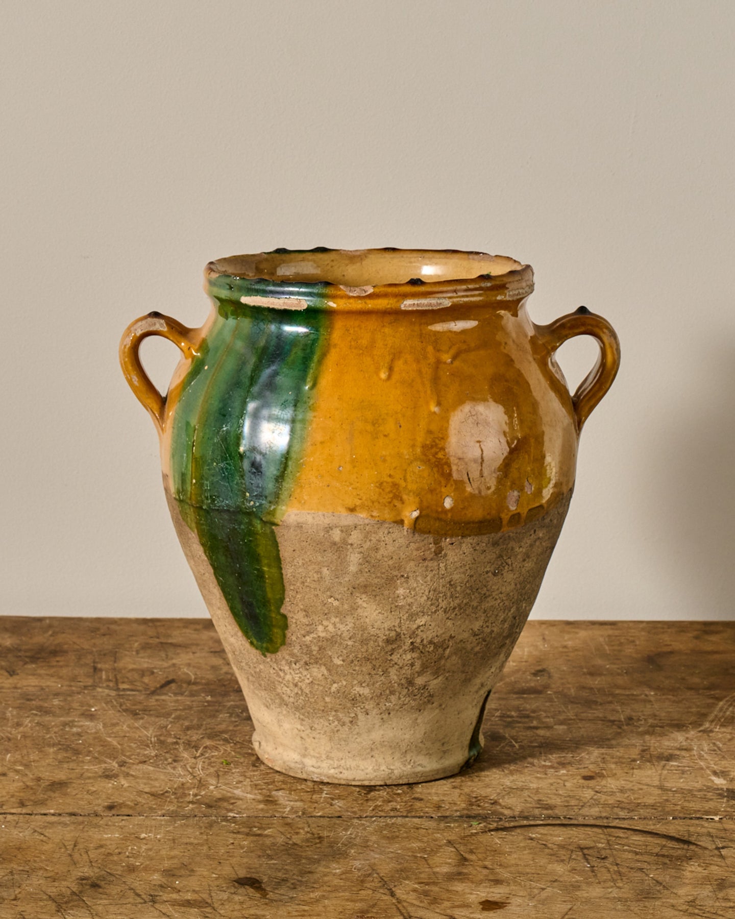 Rare Yellow & Green Confit Pot
