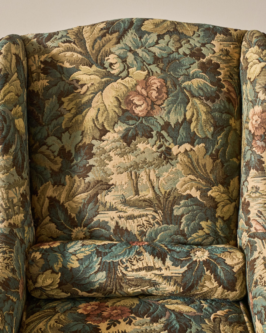 19th c. Tapestry Armchair & Ottoman