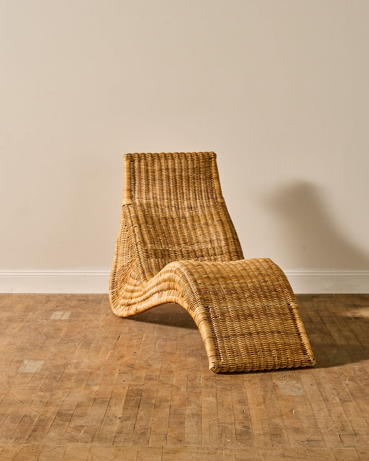 Vintage Rattan Chaise Lounge by Carl Öjerstam