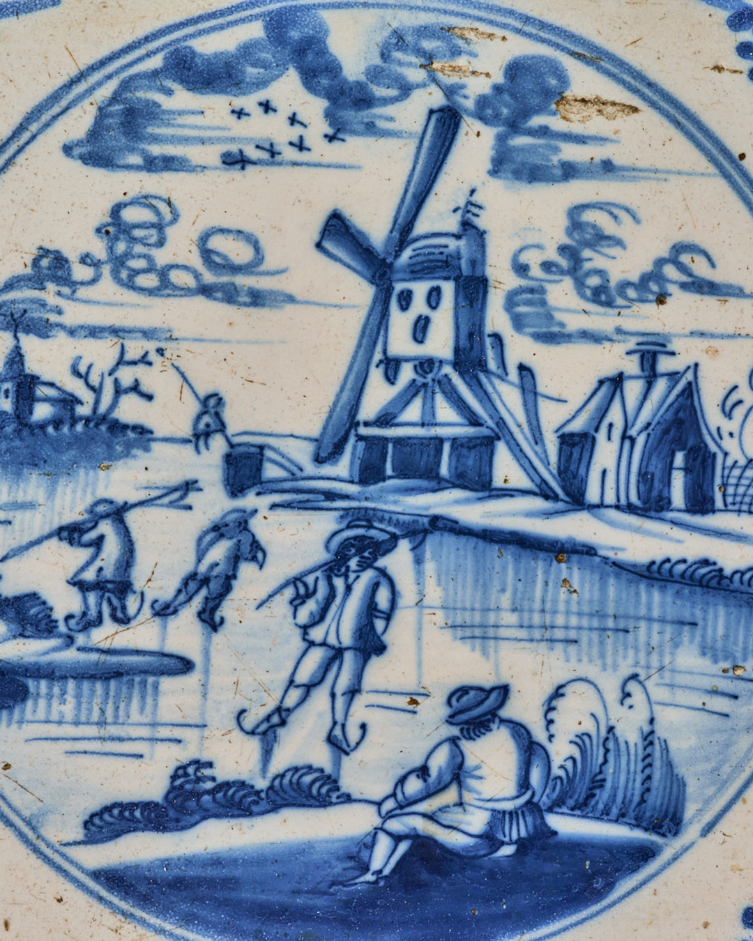 17th c. Framed Delft Tile - II