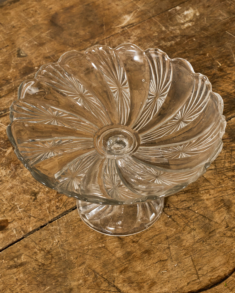 Vintage Glass Pedestal Dish - II