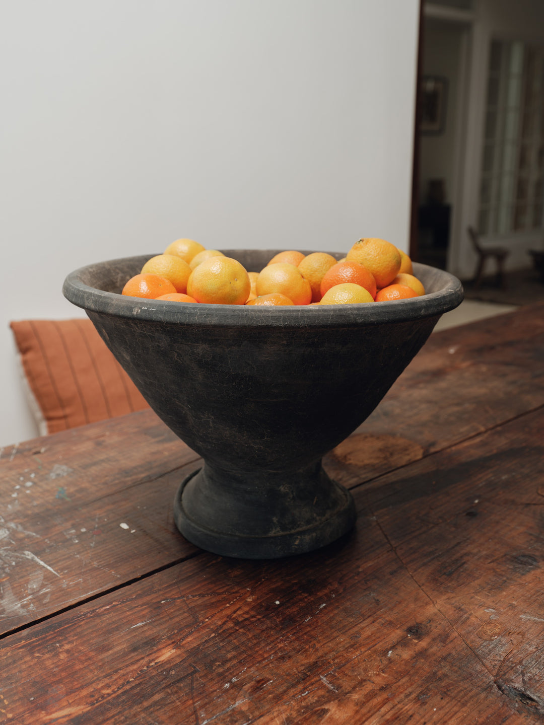 Black Egyptian Pedestal Planter