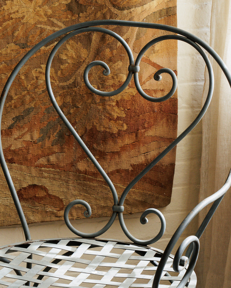 Weathered Black Vintage Garden Armchair