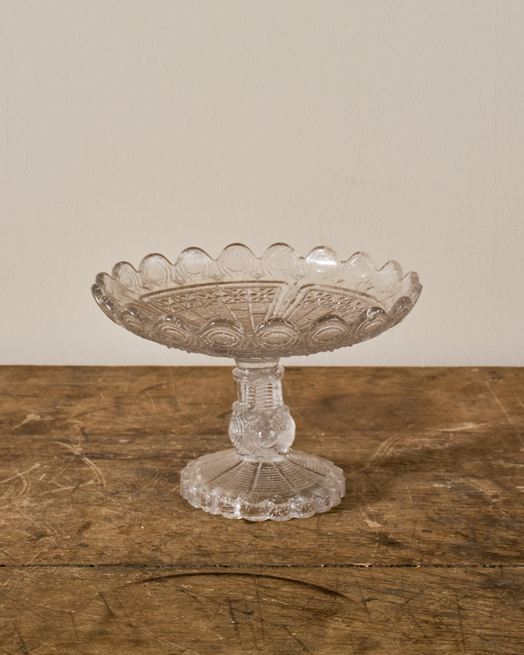 Vintage Glass Pedestal Dish - III