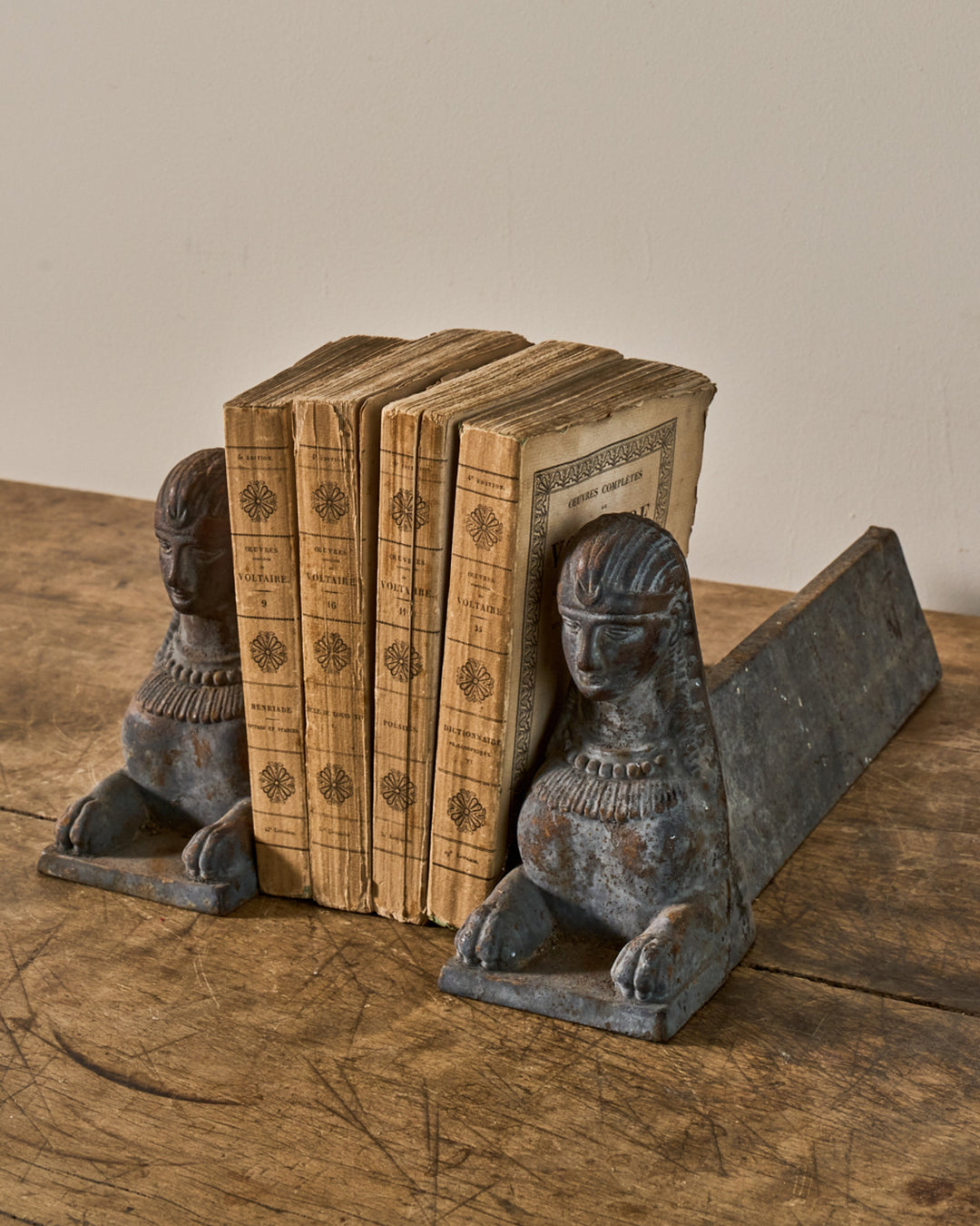 Sphinx Fireplace Cast Iron Bookends