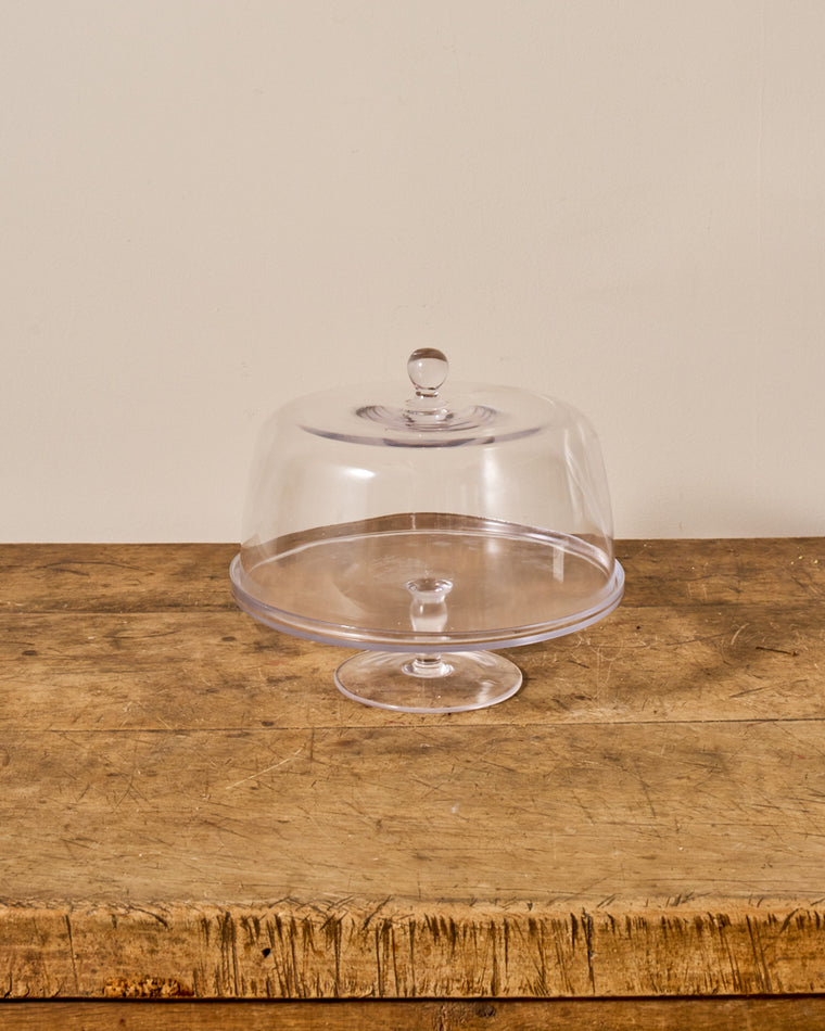 Vintage Glass Pedestal Dish with Cloche