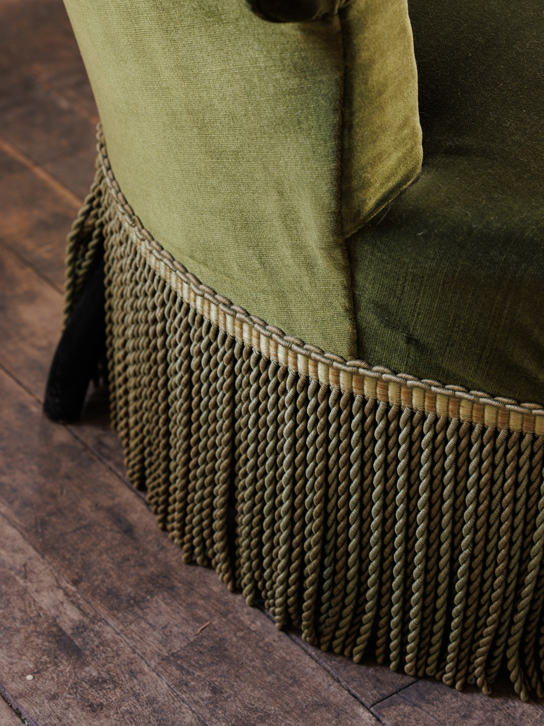 Napoleon III Green Velvet Armchair