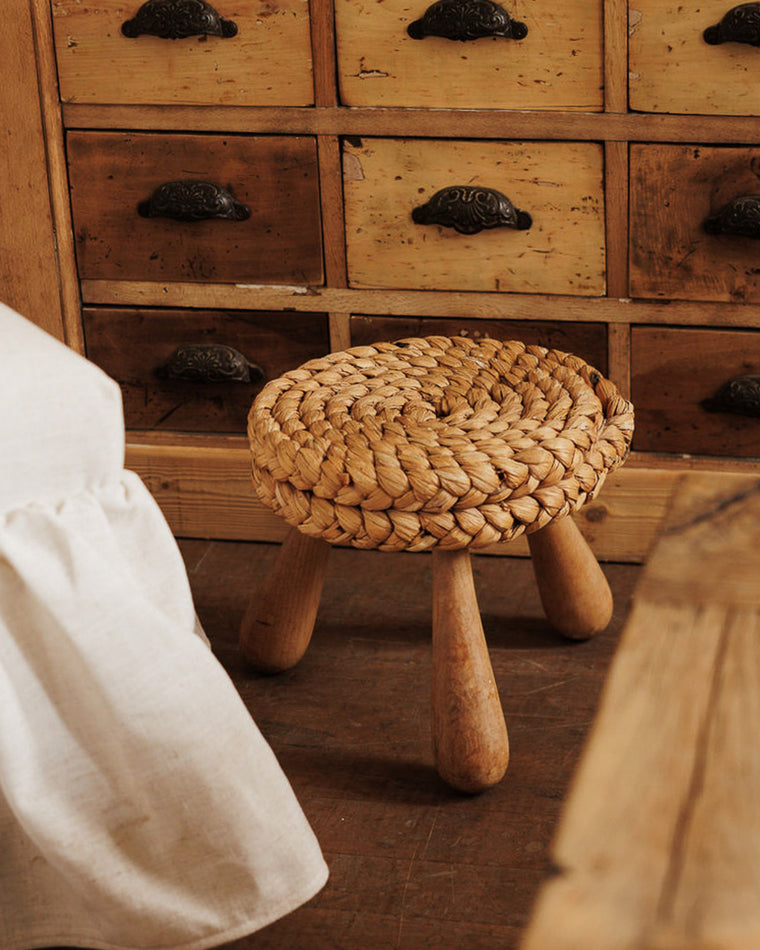 Rare French Woven Stool