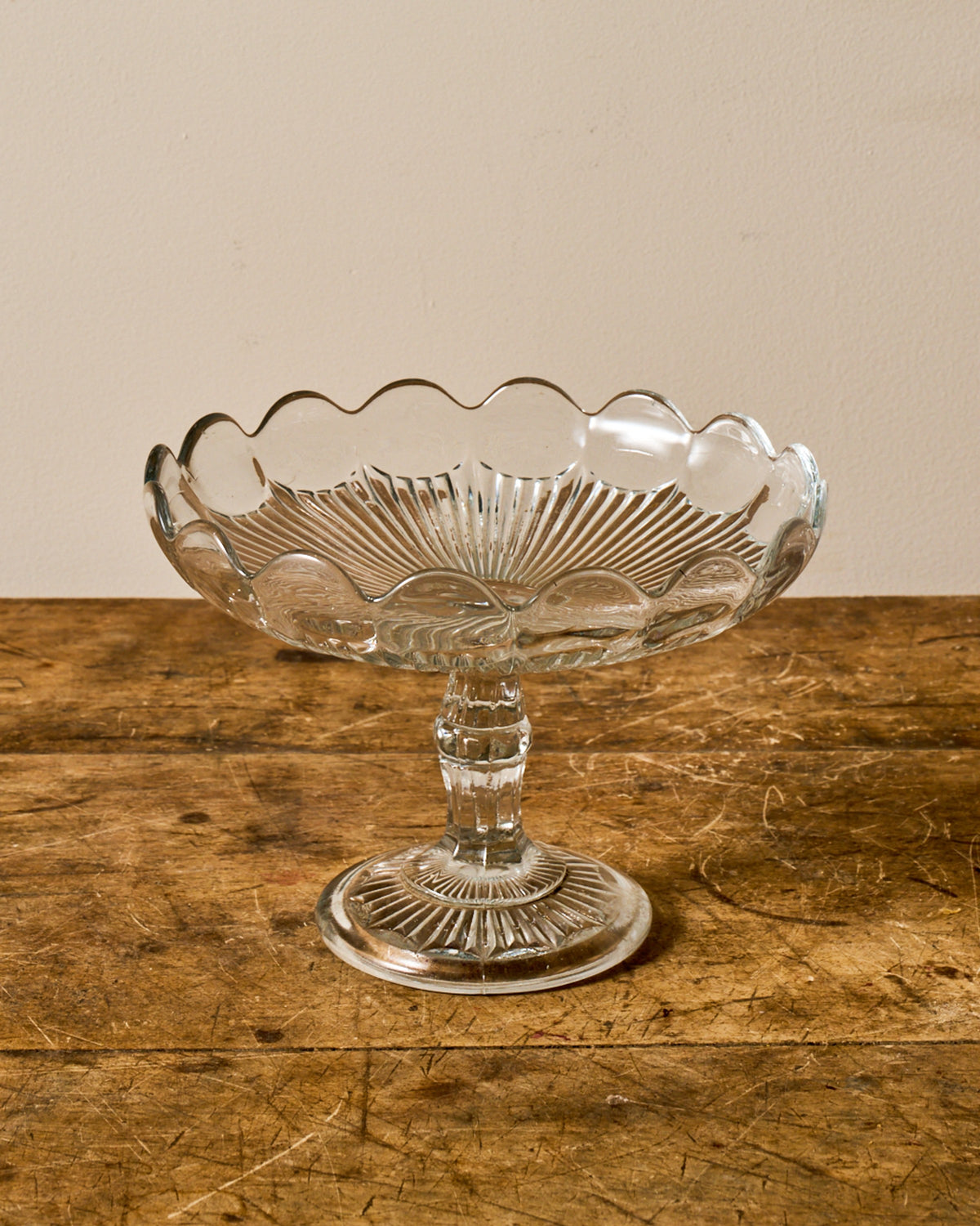 Vintage Glass Pedestal Dish- II