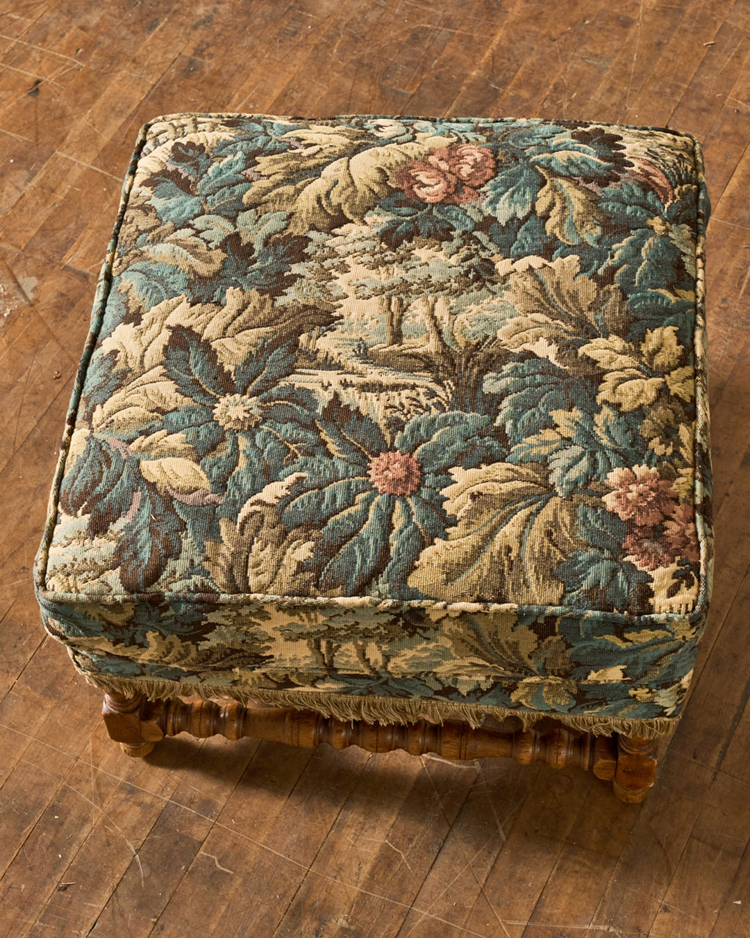 19th c. Tapestry Armchair & Ottoman