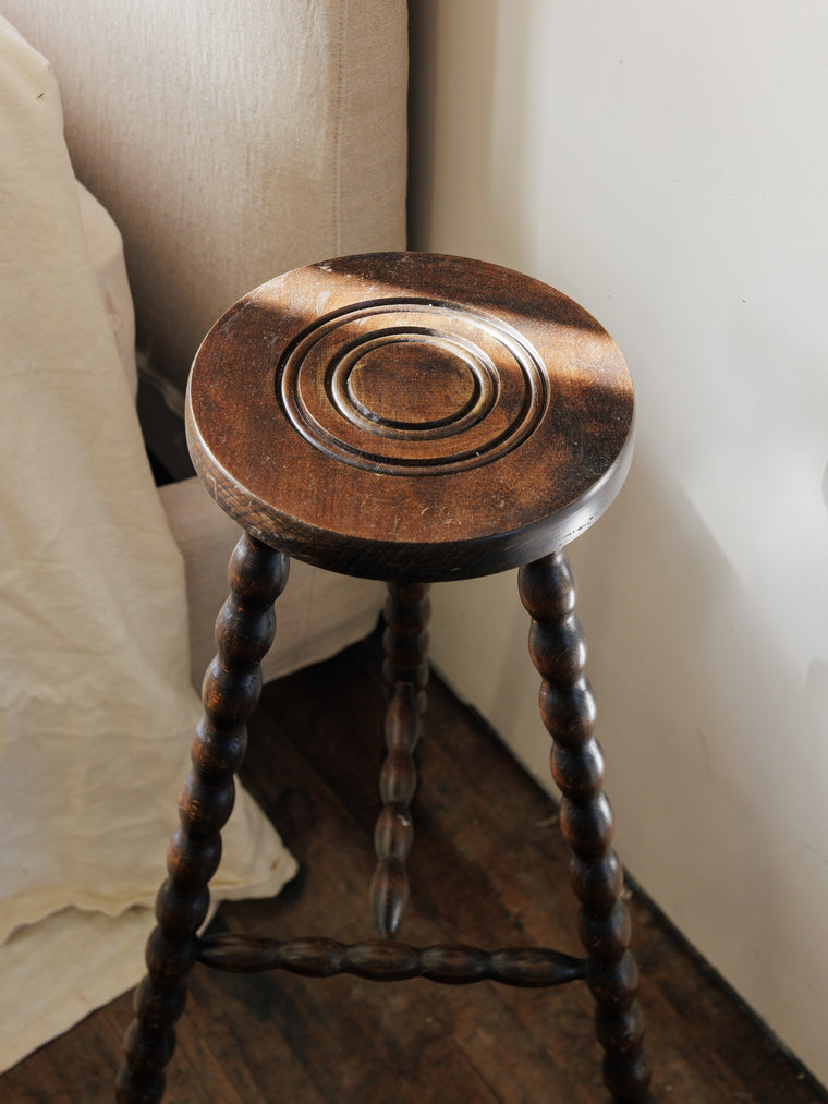 Tall Bobbin Leg Tripod Stool