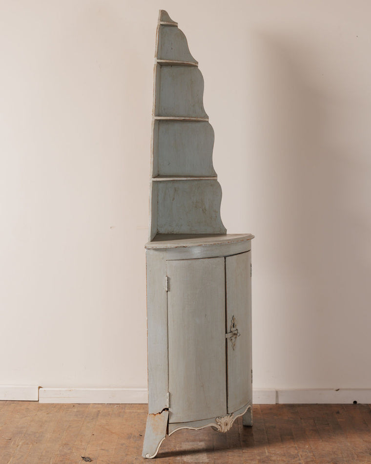 French Blue Corner Cabinet
