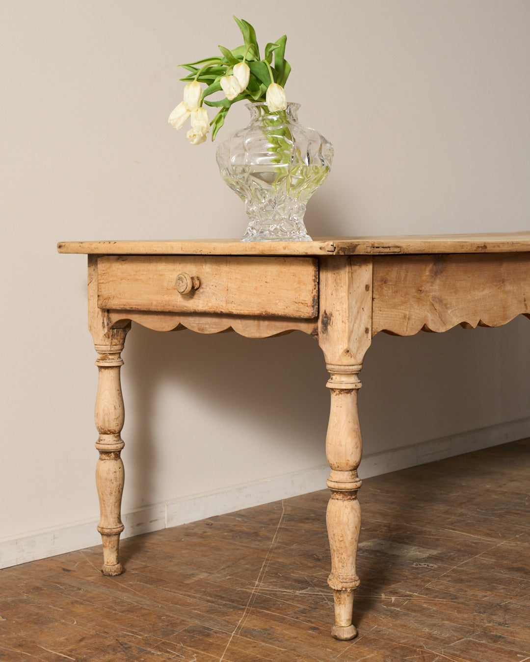 19th c. Scalloped Farm Table